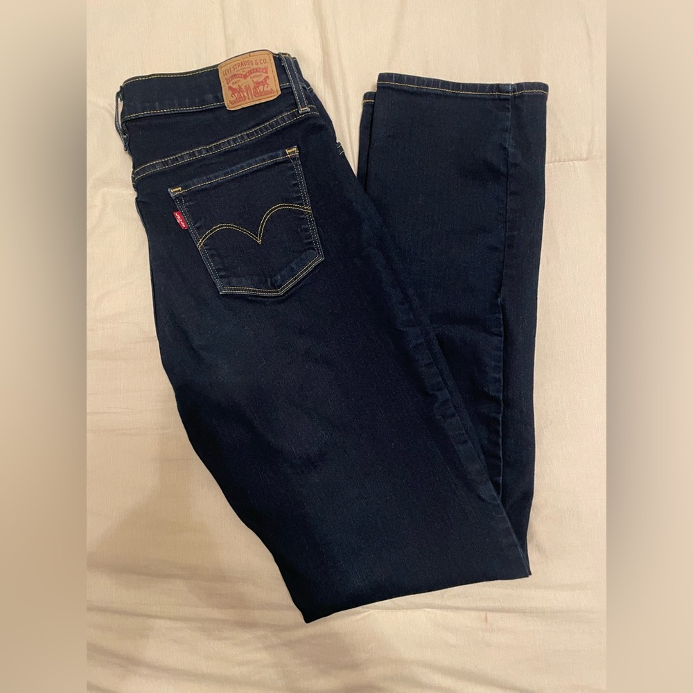 Levi’s 314 Shaping Straight Dark Blue Denim Jeans